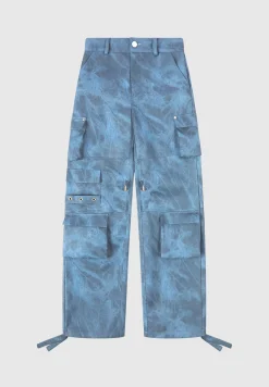 High Waisted Vintage Marble Leather Cargo Pants - Washed^Manière De Voir Clearance