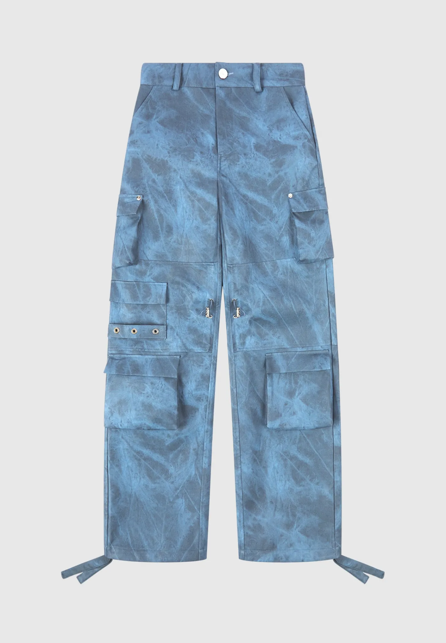 High Waisted Vintage Marble Leather Cargo Pants - Washed^Manière De Voir Clearance