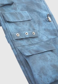 High Waisted Vintage Marble Leather Cargo Pants - Washed^Manière De Voir Clearance