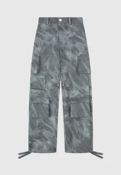 High Waisted Vintage Marble Leather Cargo Pants - Washed^Manière De Voir Fashion