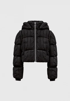 2-in-1 Cable Knit Puffer Jacket/Gilet -^Manière De Voir Fashion