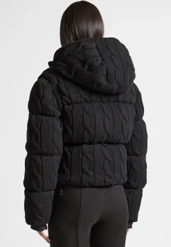 2-in-1 Cable Knit Puffer Jacket/Gilet -^Manière De Voir Fashion