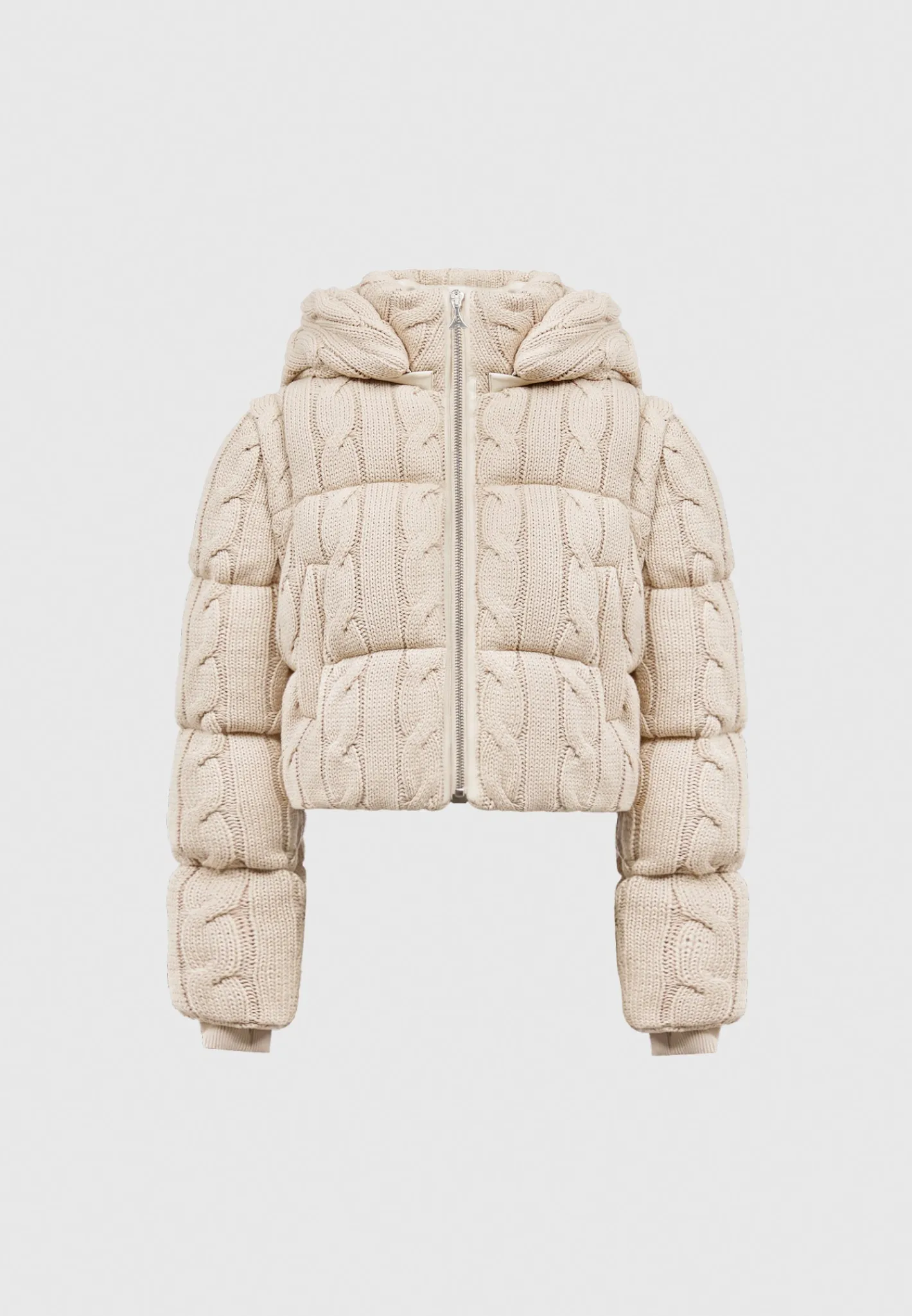 2-in-1 Cable Knit Puffer Jacket/Gilet -^Manière De Voir Hot
