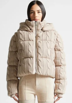 2-in-1 Cable Knit Puffer Jacket/Gilet -^Manière De Voir Hot