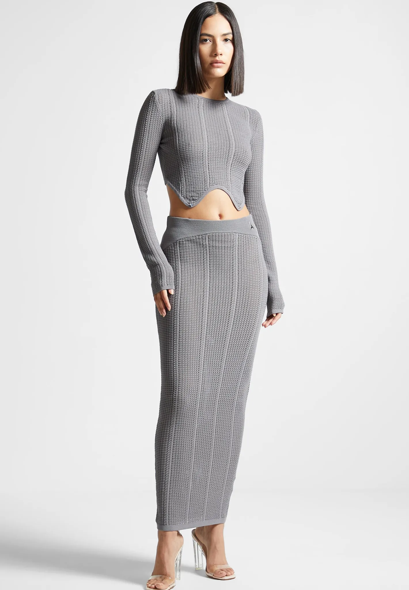 2-in-1 Long Sleeve Knitted Midaxi Dress -^Manière De Voir Discount