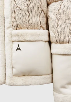 Knit and Plush Puffer Biker Jacket -^Manière De Voir Fashion