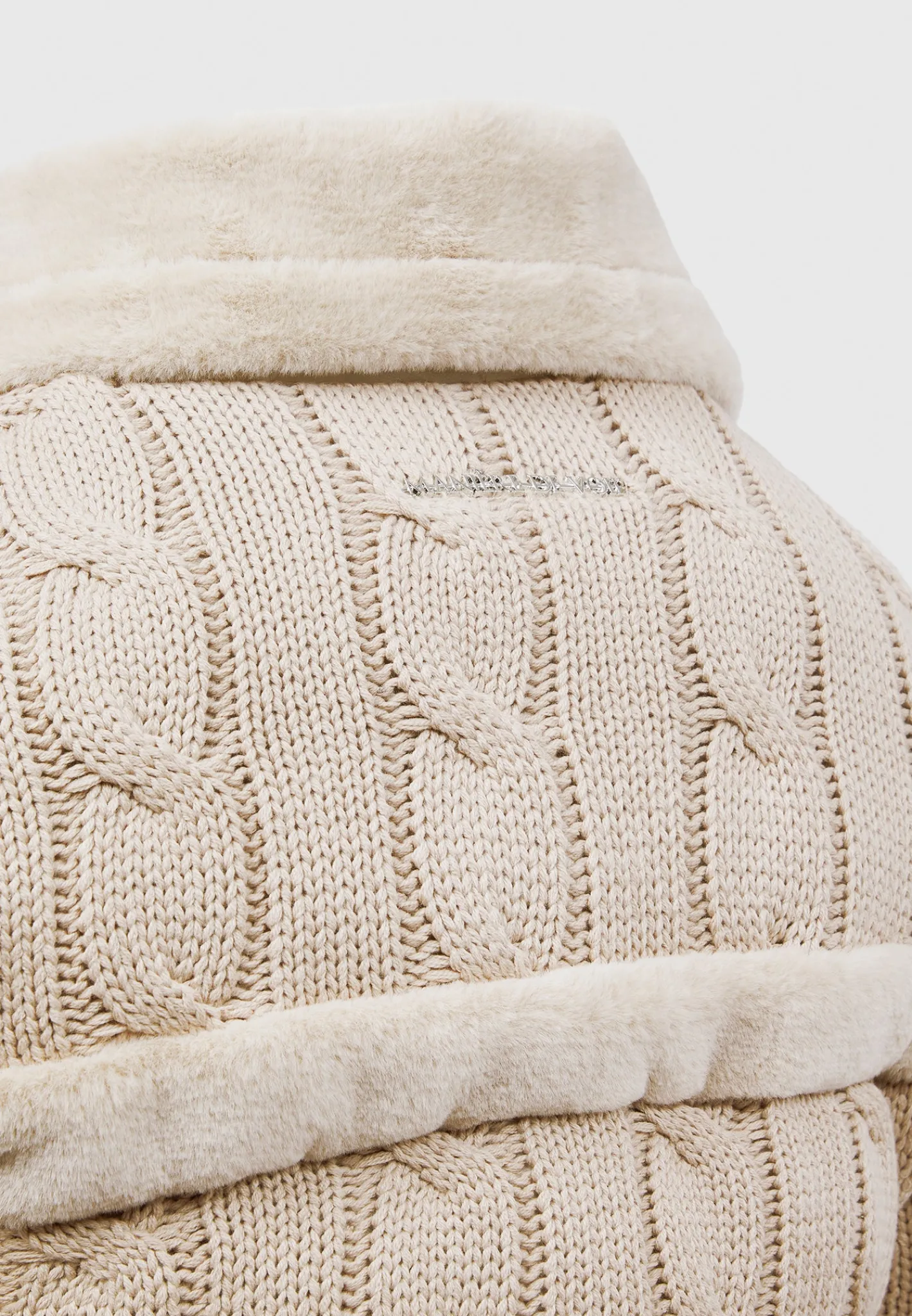 Knit and Plush Puffer Biker Jacket -^Manière De Voir Fashion