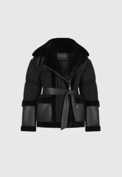 Knit and Plush Puffer Biker Jacket -^Manière De Voir Outlet