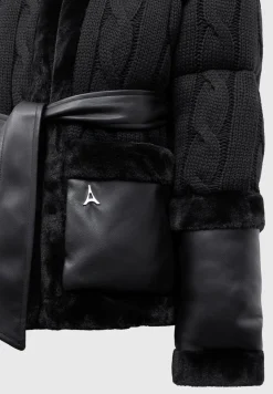 Knit and Plush Puffer Biker Jacket -^Manière De Voir Outlet