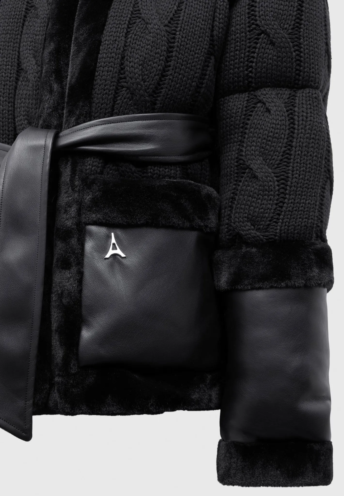 Knit and Plush Puffer Biker Jacket -^Manière De Voir Outlet