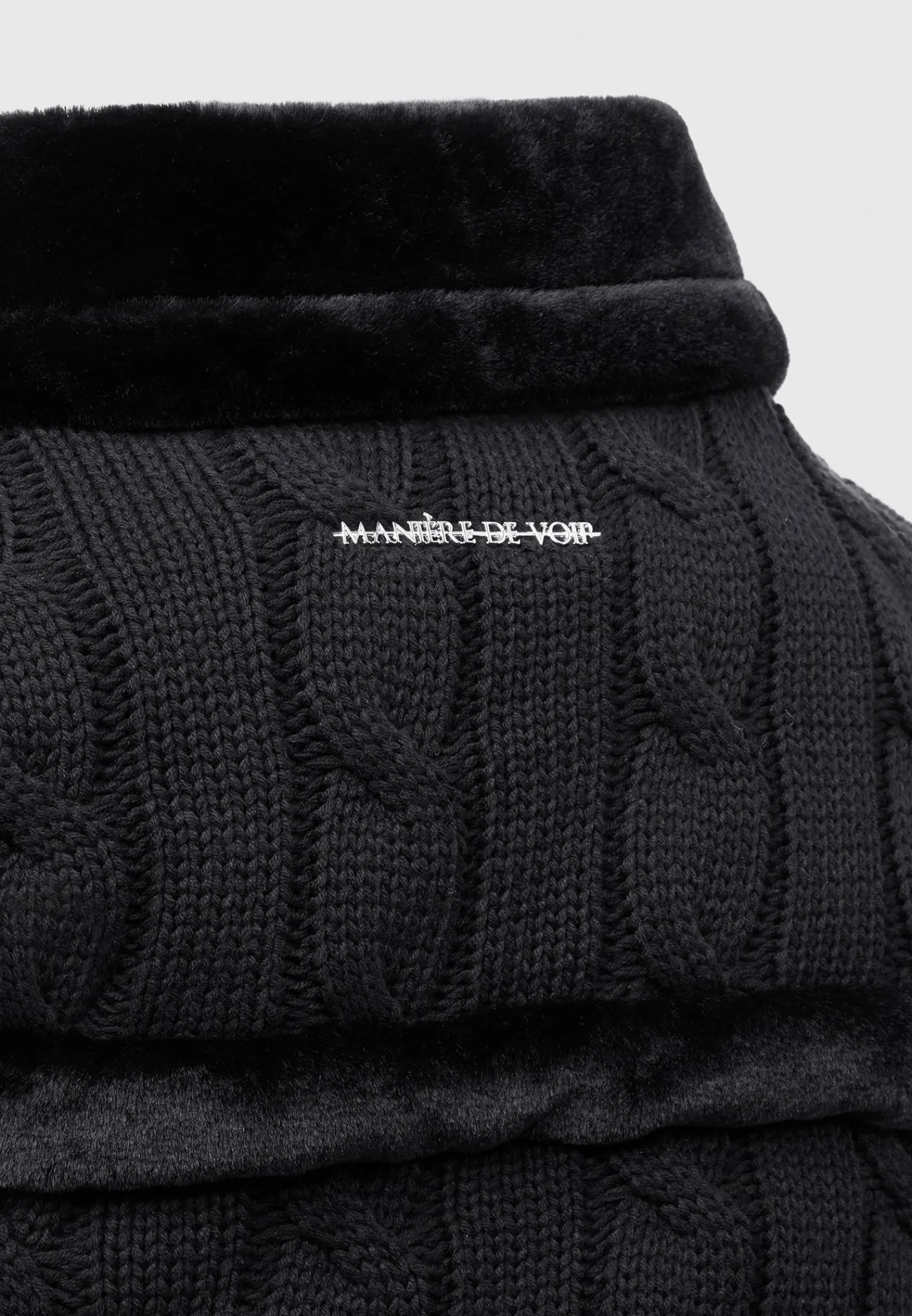 Knit and Plush Puffer Biker Jacket -^Manière De Voir Outlet