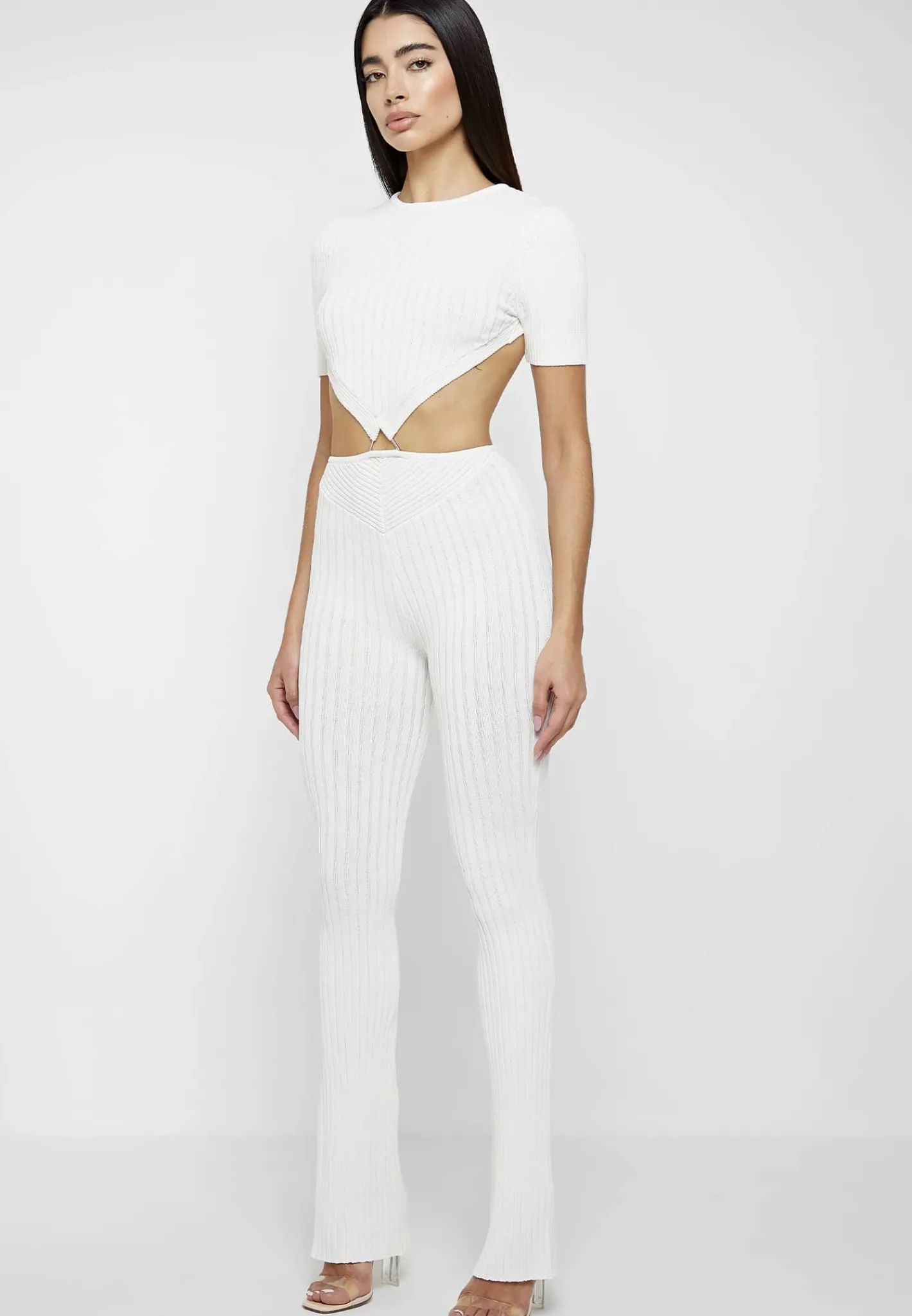 Knitted Backless Jumpsuit - Off White^Manière De Voir Fashion