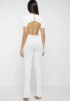 Knitted Backless Jumpsuit - Off White^Manière De Voir Fashion