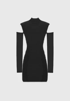 Knitted Contour Dress with Vegan Leather Sleeves -^Manière De Voir Best