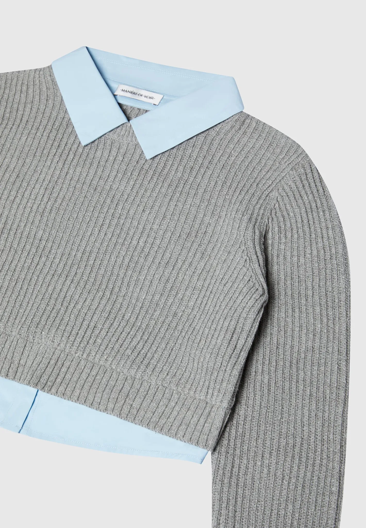 Knitted Jumper with Shirt Detail -^Manière De Voir Online