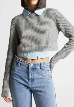Knitted Jumper with Shirt Detail -^Manière De Voir Online