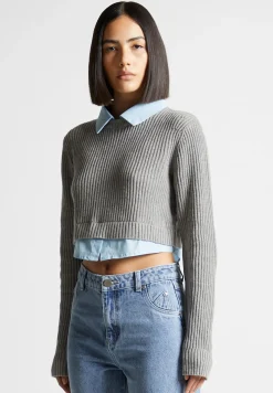Knitted Jumper with Shirt Detail -^Manière De Voir Online