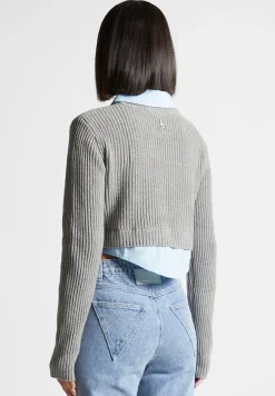 Knitted Jumper with Shirt Detail -^Manière De Voir Online