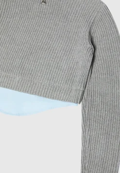 Knitted Jumper with Shirt Detail -^Manière De Voir Online