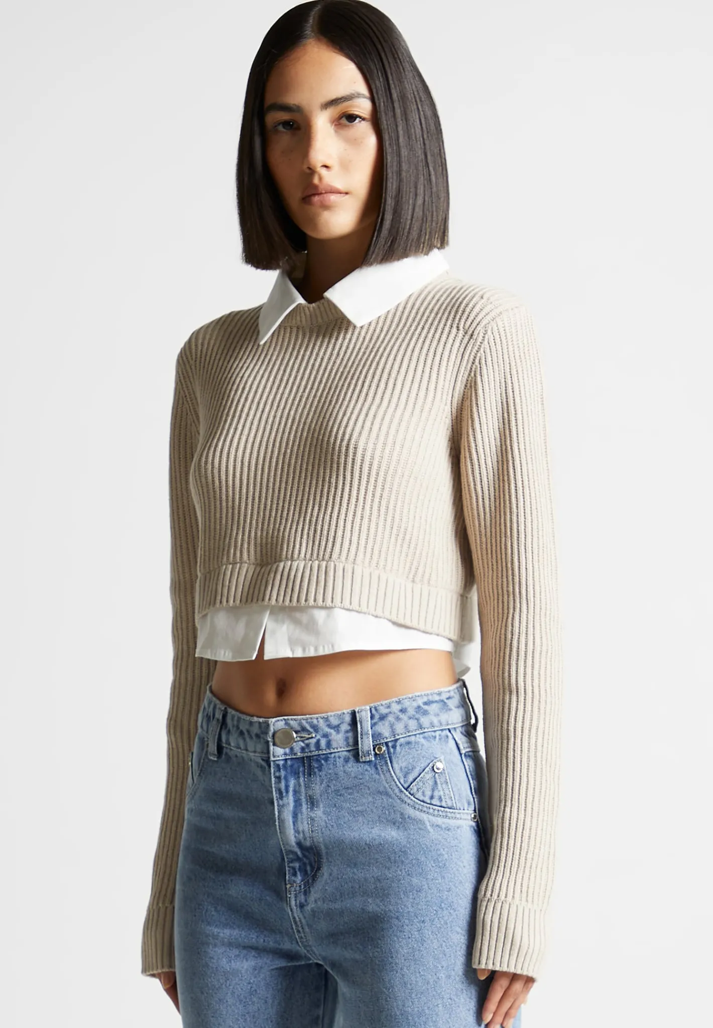 Knitted Jumper with Shirt Detail -^Manière De Voir Hot