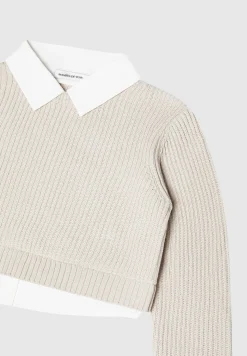Knitted Jumper with Shirt Detail -^Manière De Voir Hot