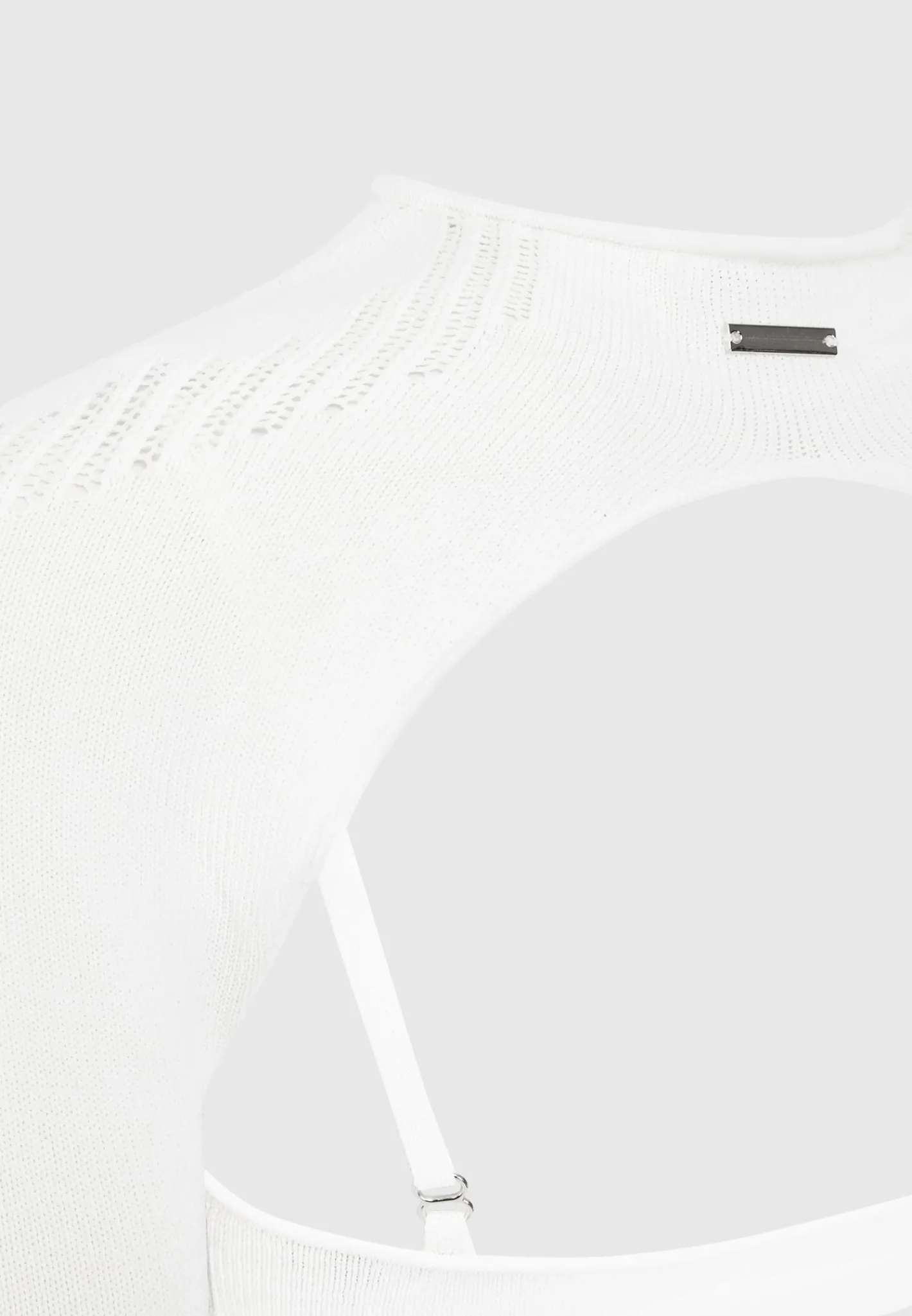 Knitted Sleeve Overlay with Bralette - White^Manière De Voir Best