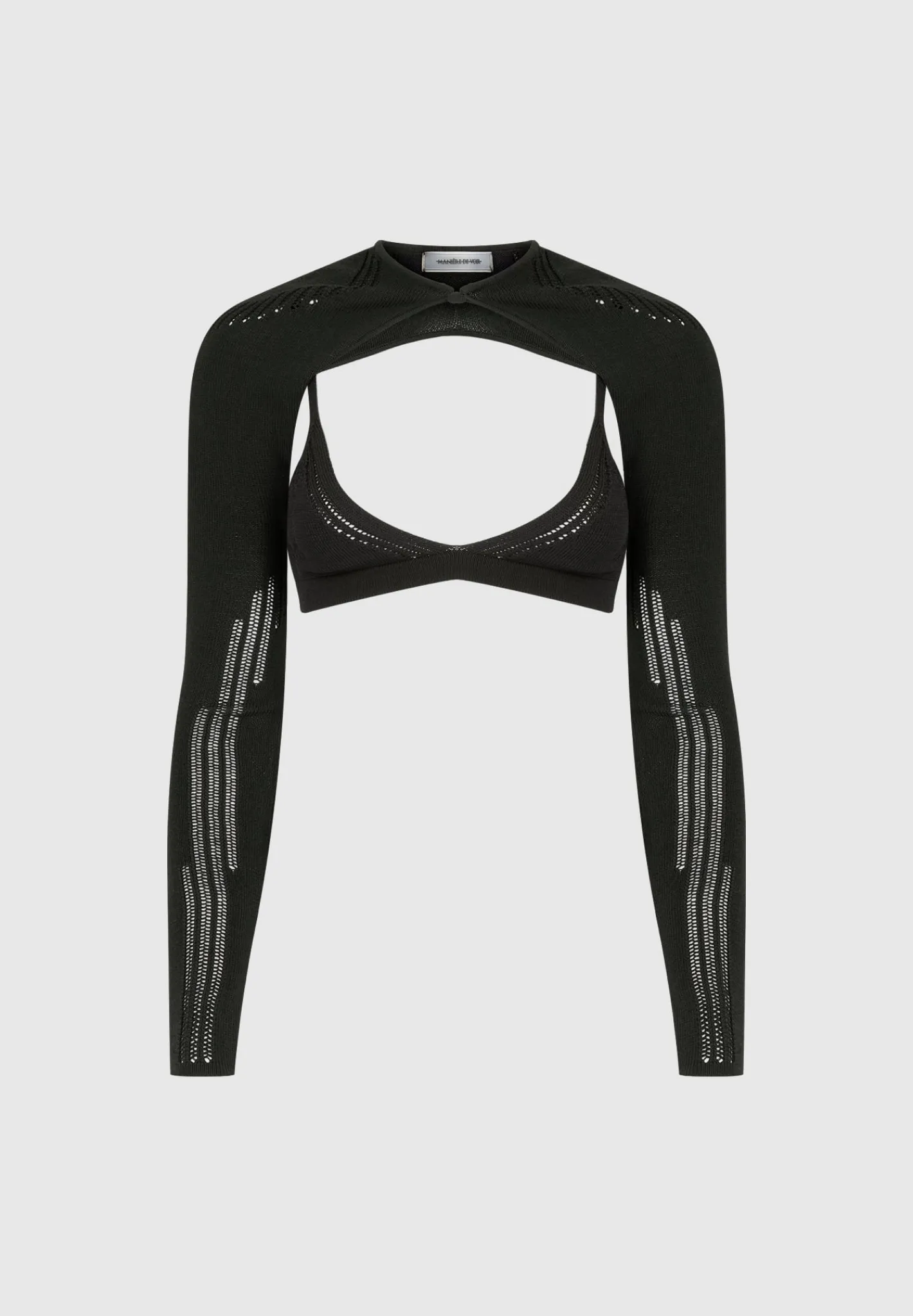 Knitted Sleeve Overlay with Bralette -^Manière De Voir Fashion