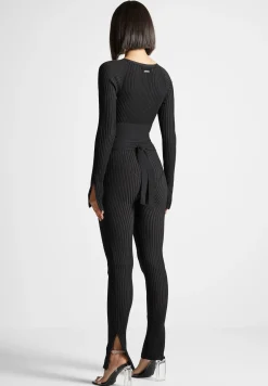 Knitted Two Tone Jumpsuit with Belt -^Manière De Voir Hot