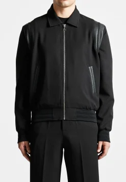 Leather Panelled Varsity Jacket -^Manière De Voir Fashion