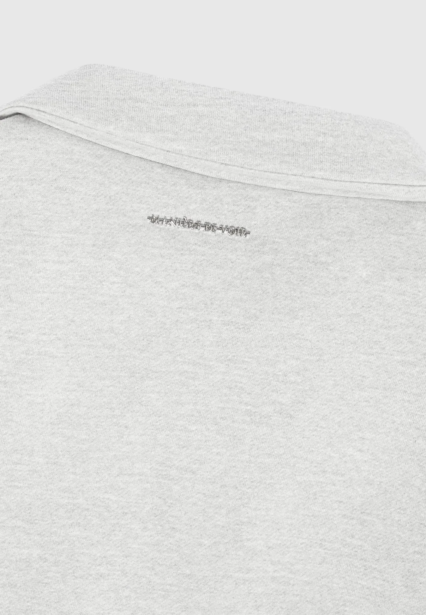 Long Sleeve Polo Zip Jumper - Light Grey Marl^Manière De Voir Sale