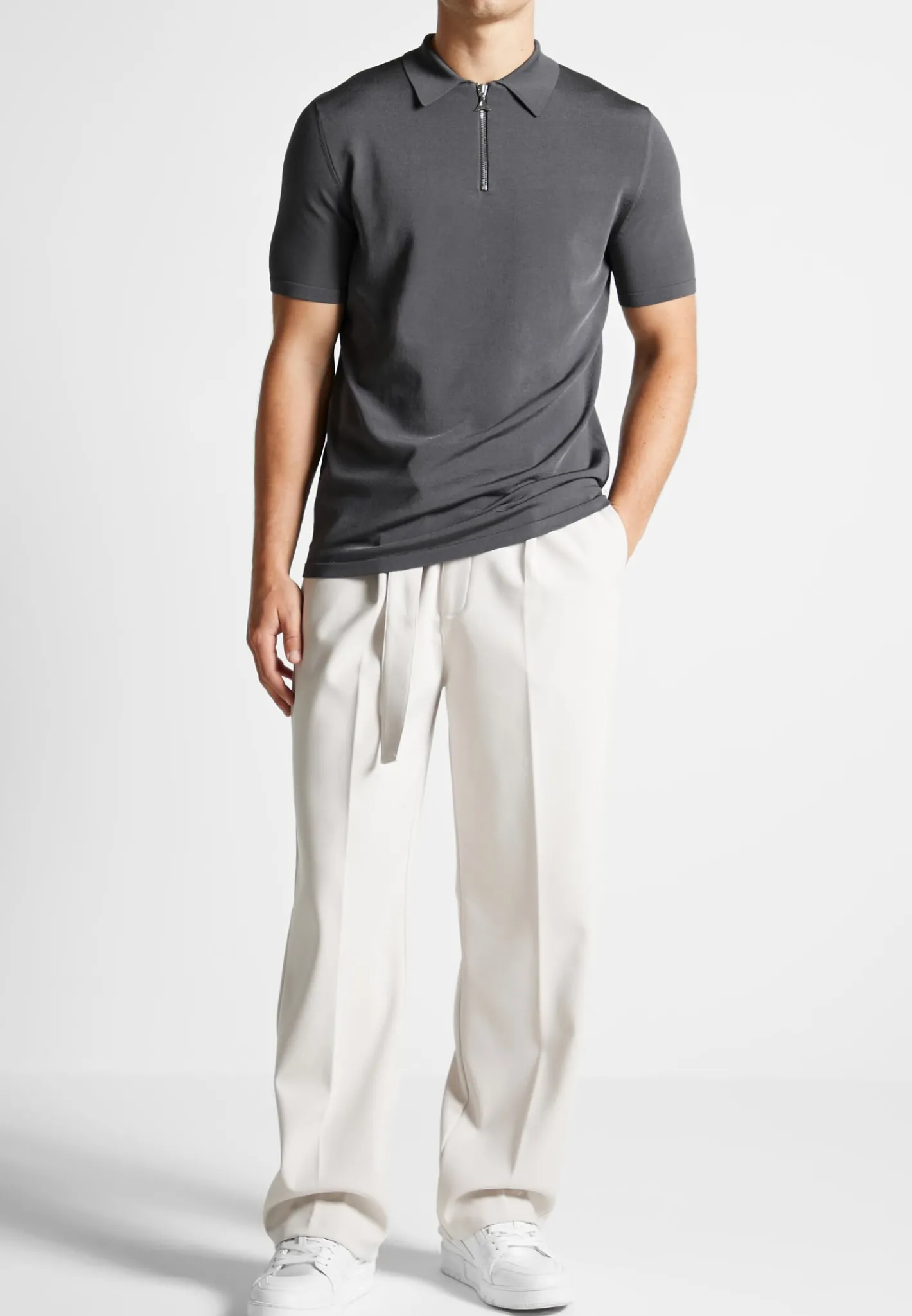Luxe Polo Top With Zip -^Manière De Voir Fashion