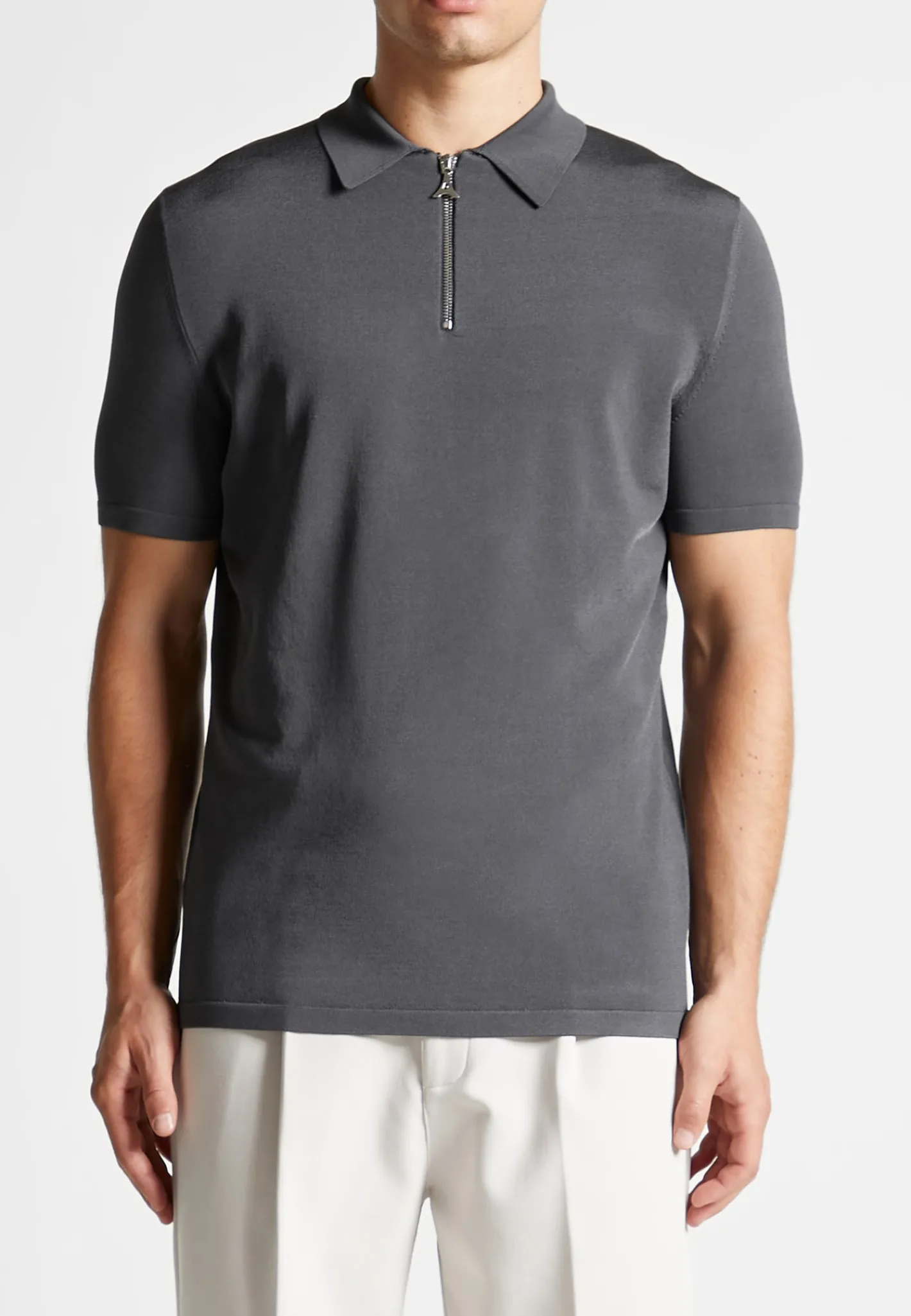 Luxe Polo Top With Zip -^Manière De Voir Fashion