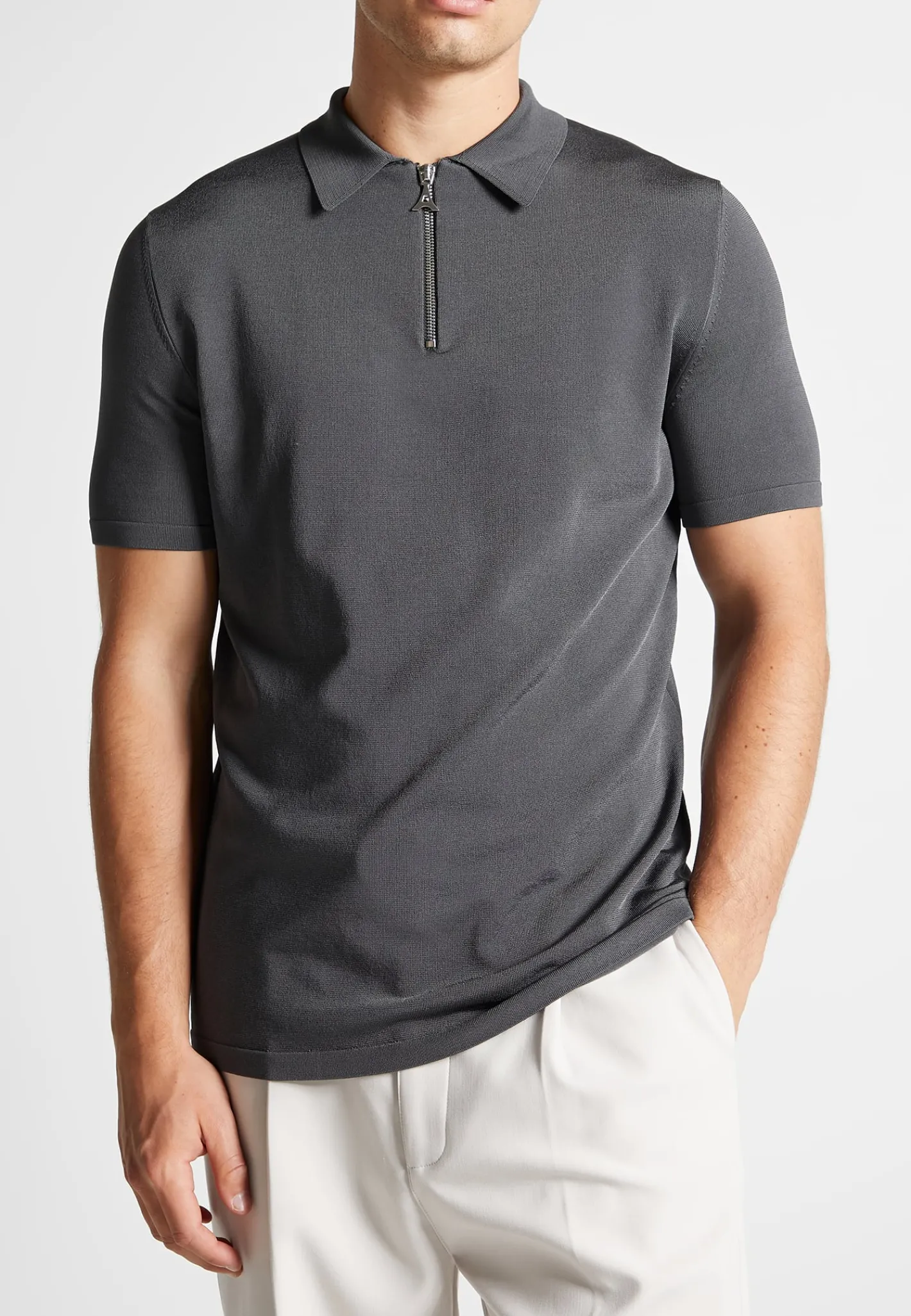 Luxe Polo Top With Zip -^Manière De Voir Fashion