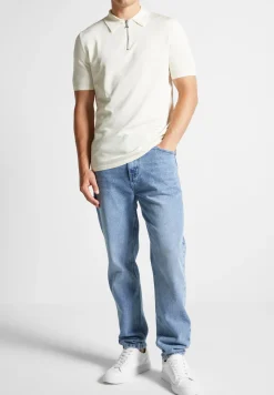 Luxe Polo Top With Zip - Off White^Manière De Voir Discount