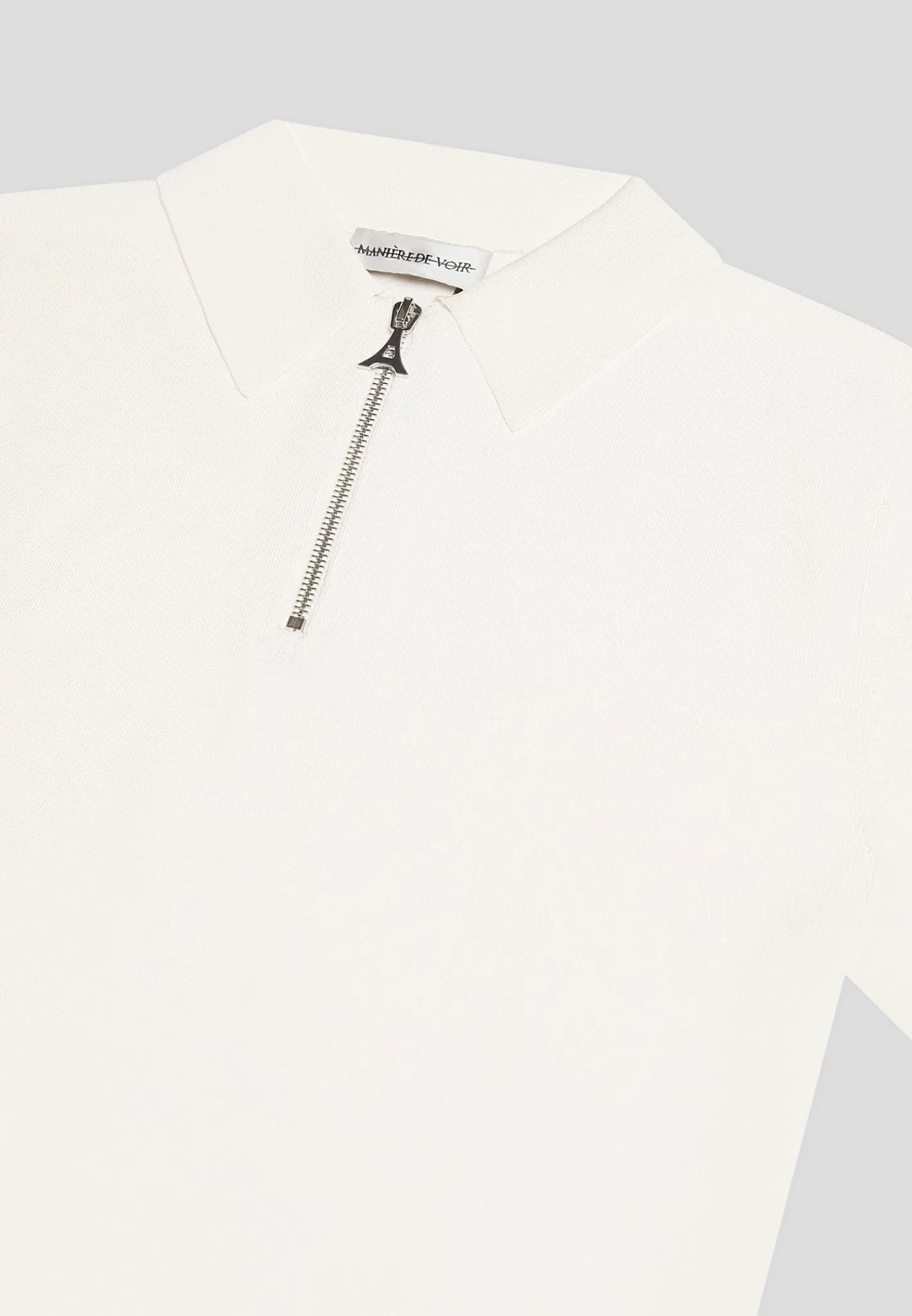 Luxe Polo Top With Zip - Off White^Manière De Voir Discount