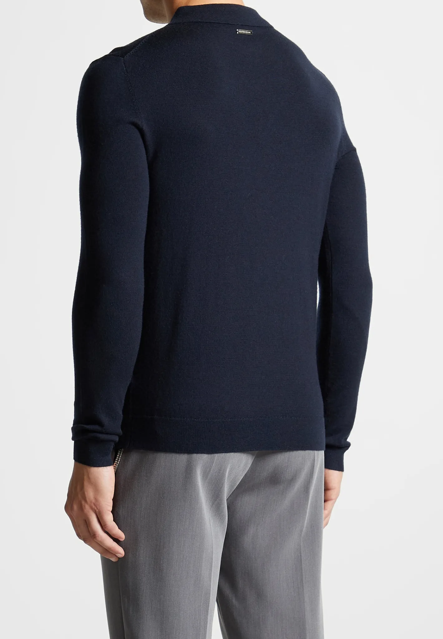 Merino Wool Long Sleeve Polo Top With Zip -^Manière De Voir Discount