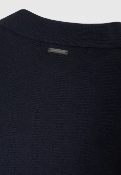 Merino Wool Long Sleeve Polo Top With Zip -^Manière De Voir Discount