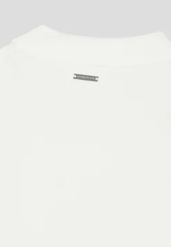 Merino Wool Long Sleeve Polo Top With Zip - Off White^Manière De Voir Clearance