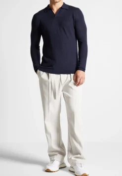 Merino Wool Long Sleeve Revere Polo Shirt -^Manière De Voir Hot