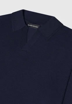 Merino Wool Long Sleeve Revere Polo Shirt -^Manière De Voir Hot