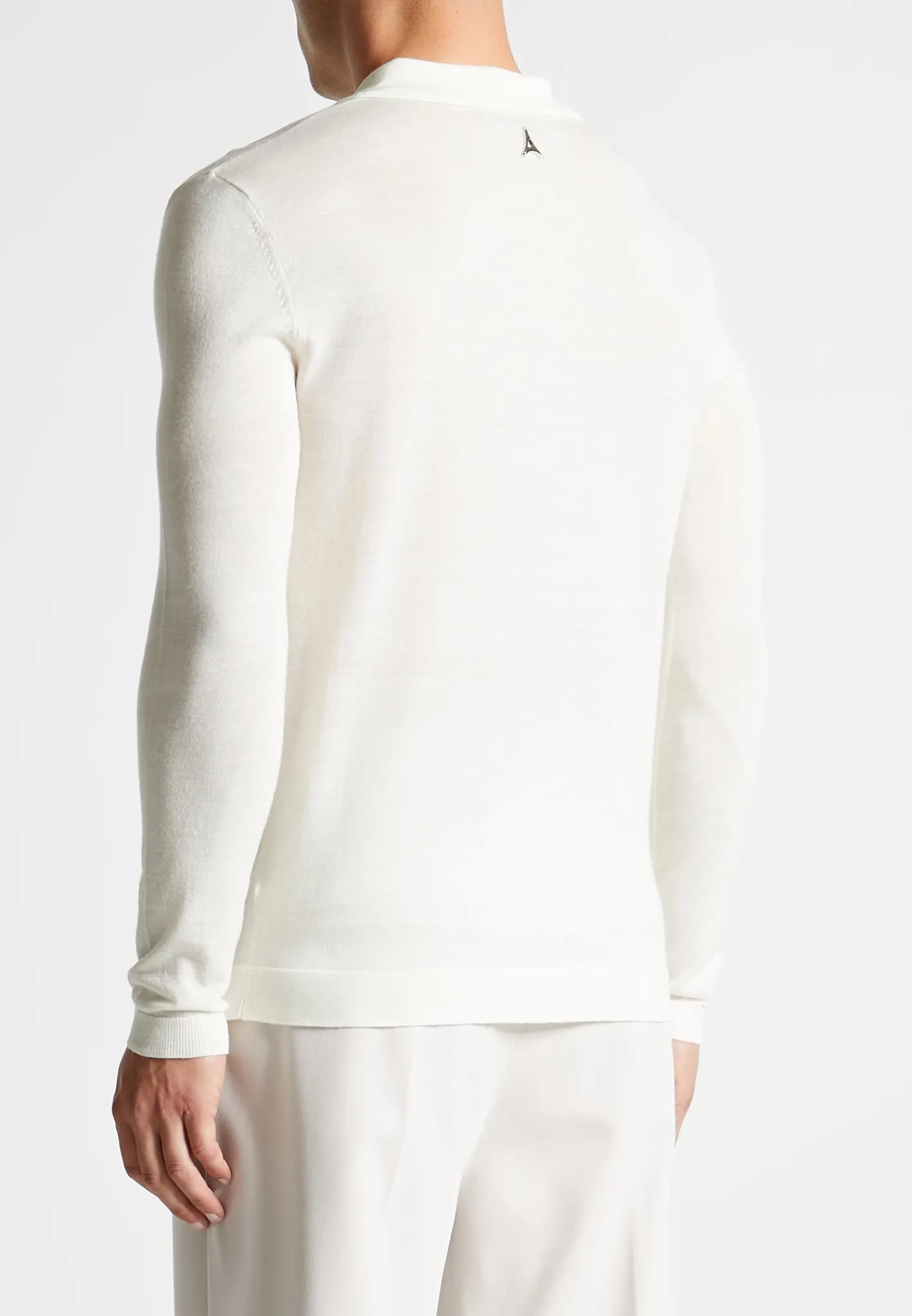 Merino Wool Long Sleeve Revere Polo Shirt - Off White^Manière De Voir Discount