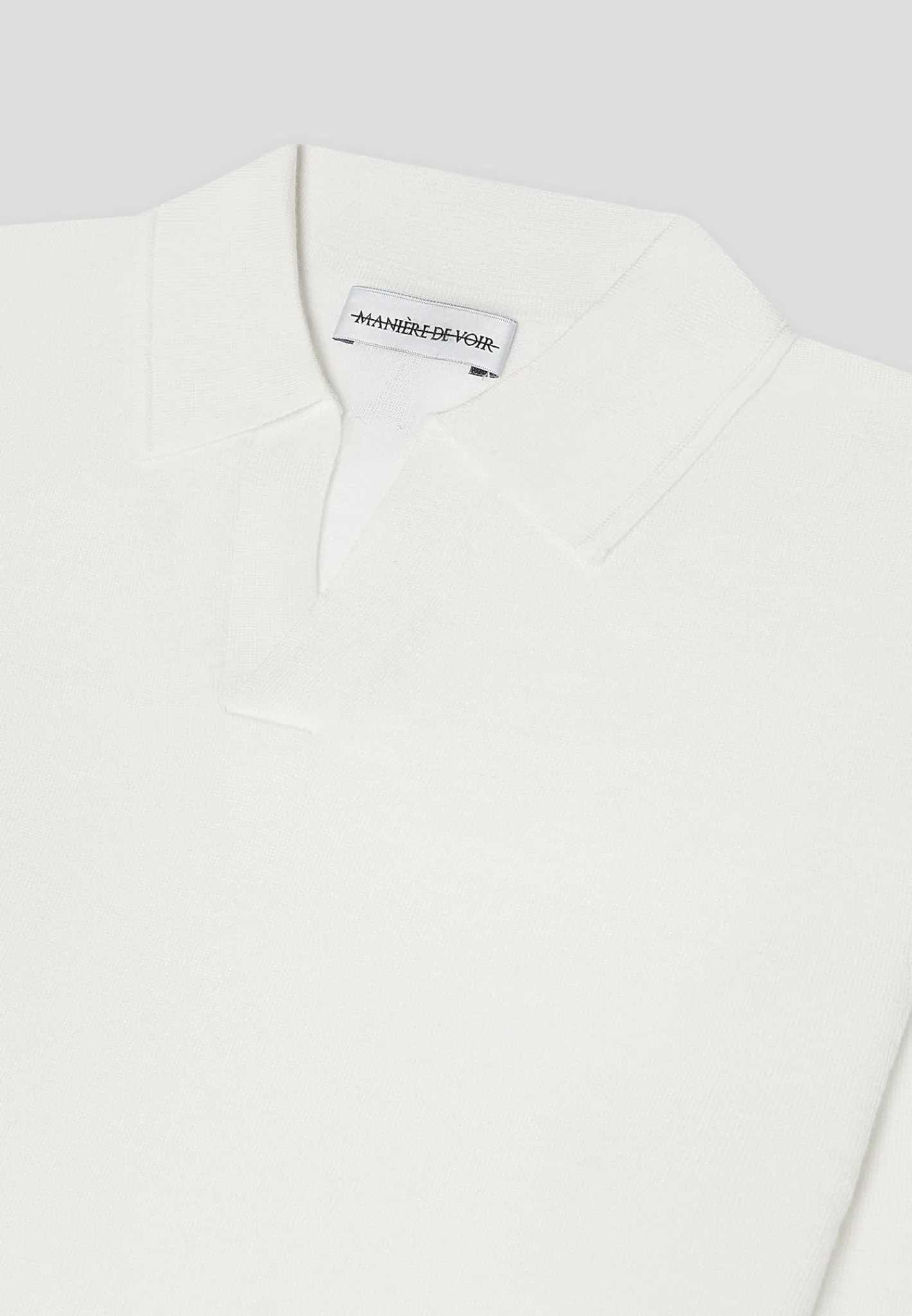 Merino Wool Long Sleeve Revere Polo Shirt - Off White^Manière De Voir Discount