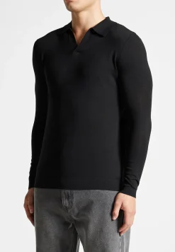 Merino Wool Long Sleeve Revere Polo Shirt -^Manière De Voir New