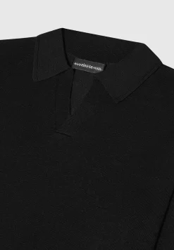 Merino Wool Long Sleeve Revere Polo Shirt -^Manière De Voir New