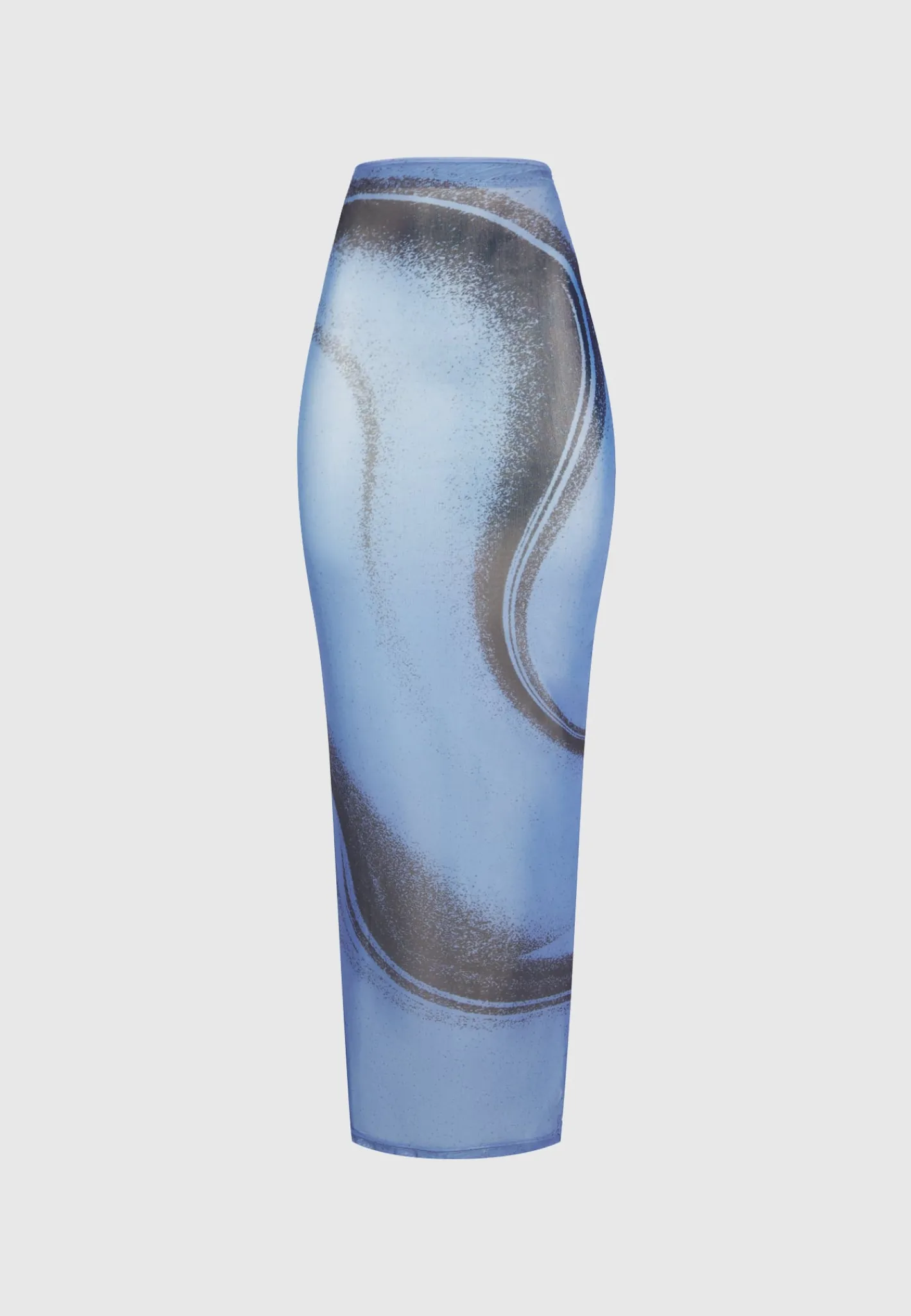 Mesh Printed Maxi Skirt - Blue^Manière De Voir Discount