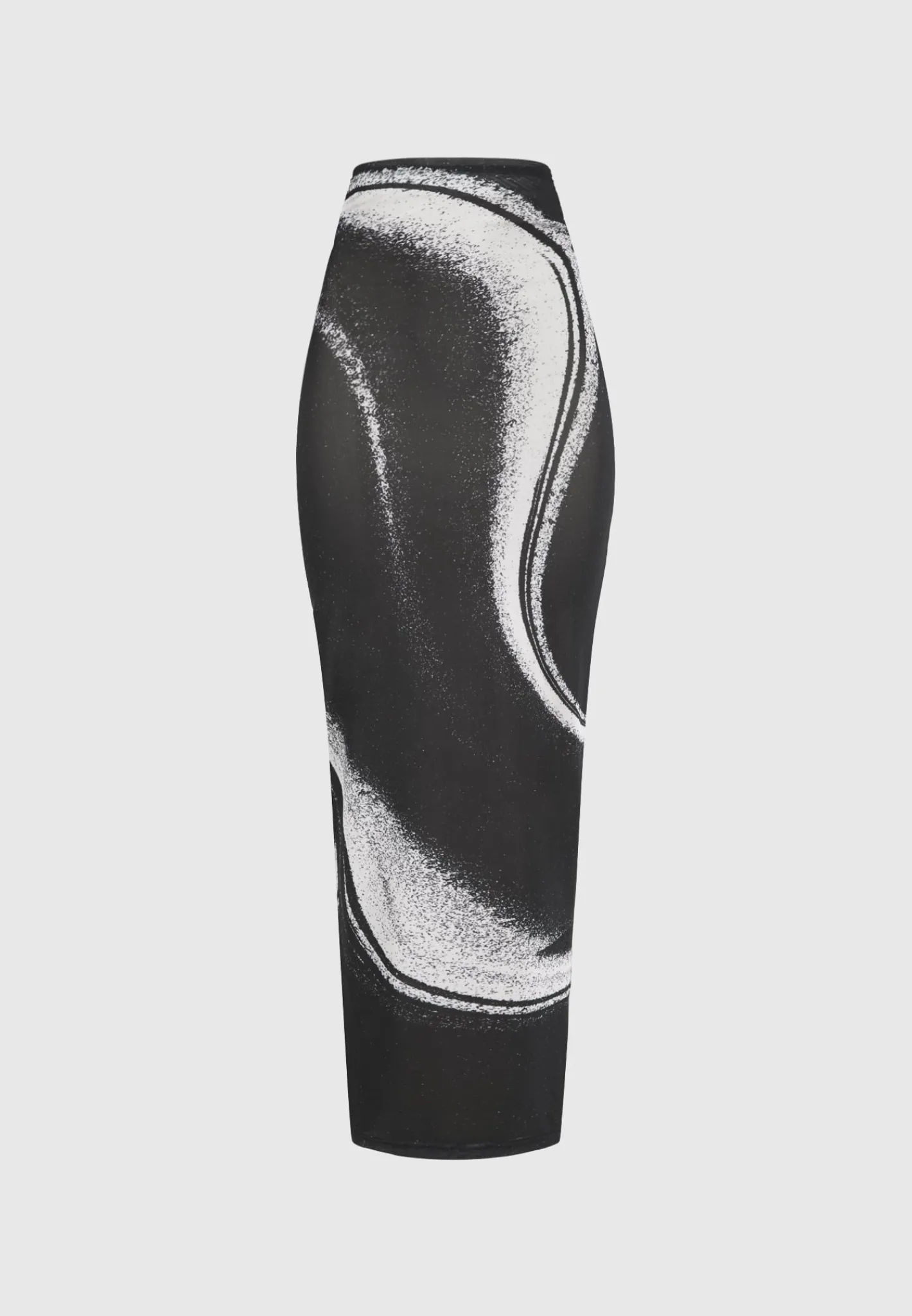 Mesh Printed Maxi Skirt - Black^Manière De Voir Discount