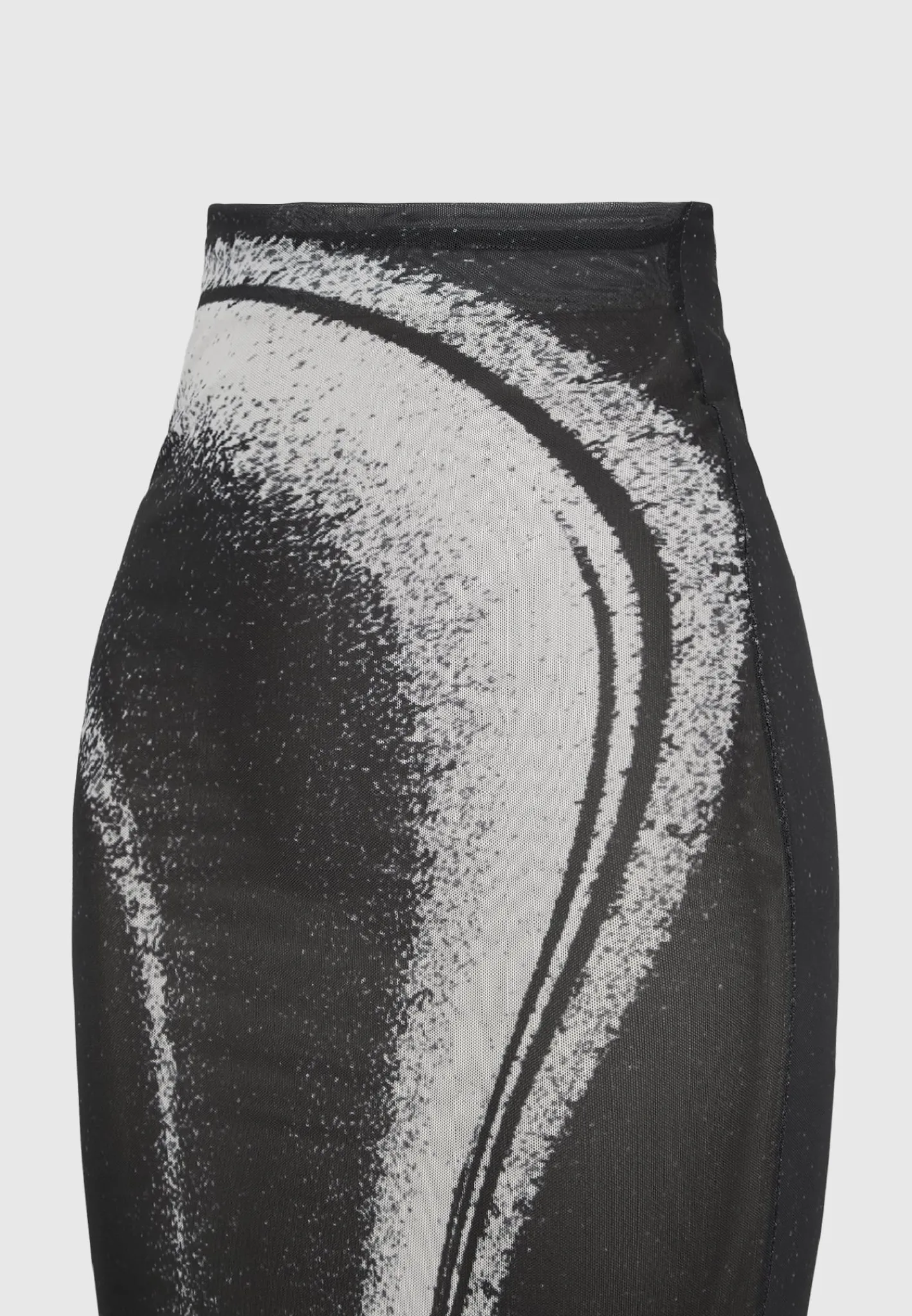 Mesh Printed Maxi Skirt - Black^Manière De Voir Discount