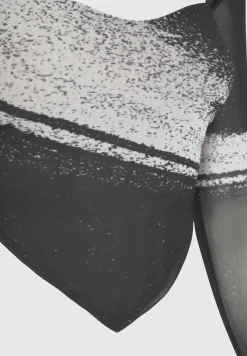Mesh Printed Top with Sleeve Overlay - Black^Manière De Voir Online