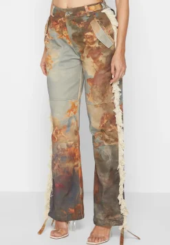 Mid Rise Art Cargo Pants with Tassels -^Manière De Voir Outlet
