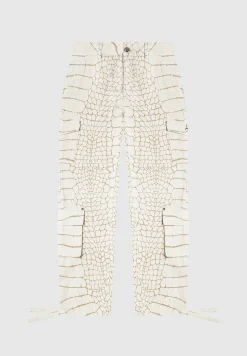 Mid Rise Croc Print Cargo Pants -^Manière De Voir Sale